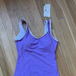 Purple and White One Piece Bathing Suit